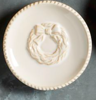 White Christmas Tidbit Plates