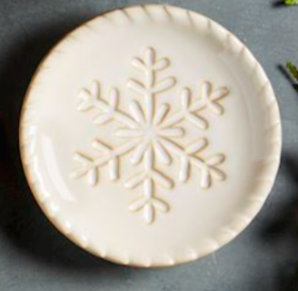 White Christmas Tidbit Plates