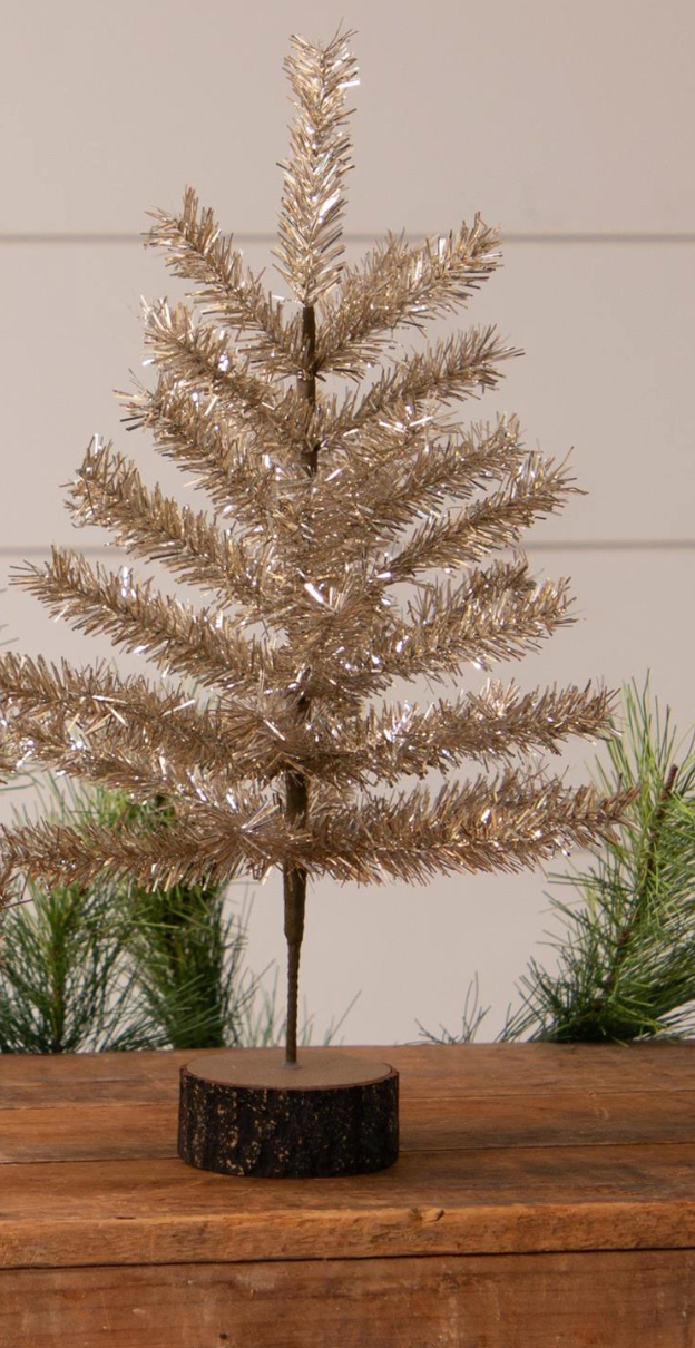 Champagne Tinsel Christmas Trees