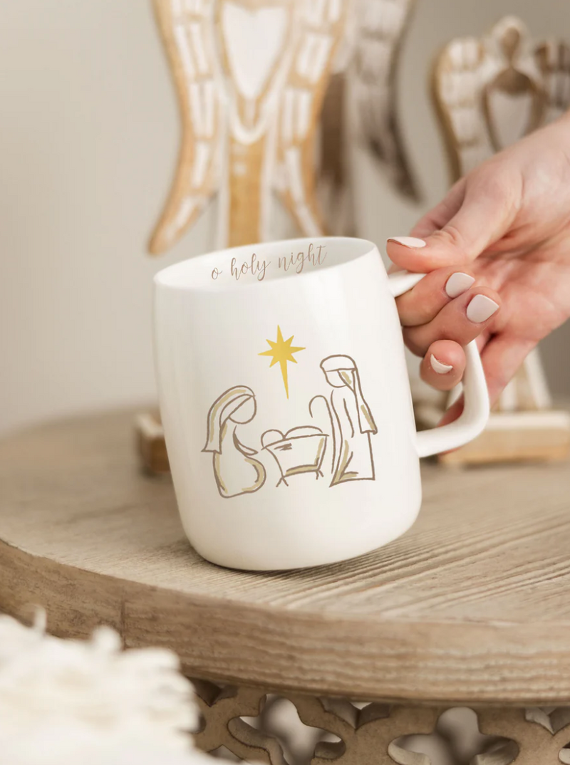 Nativity Mug In Gold