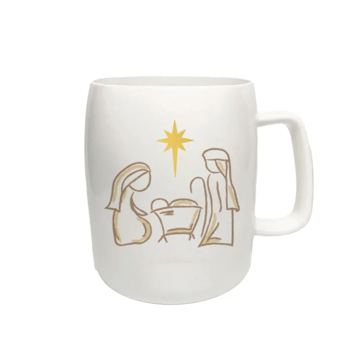 Nativity Mug In Gold