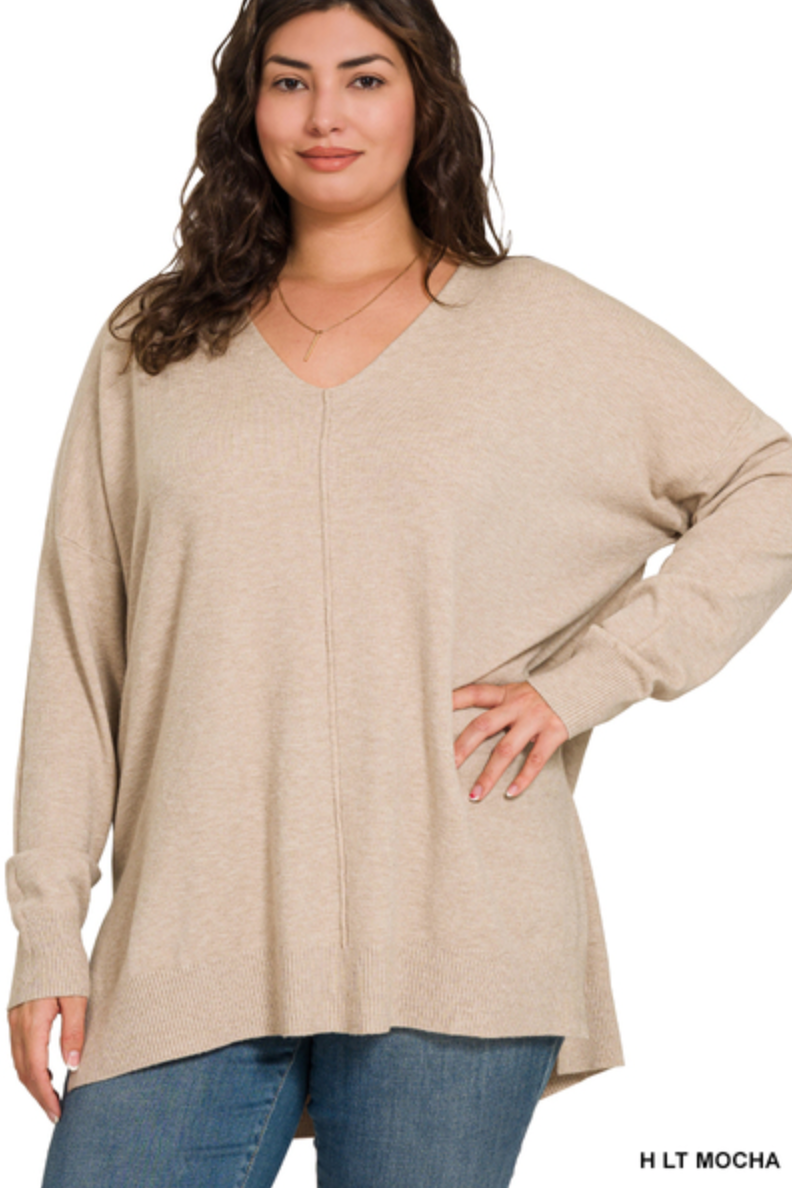 Stella Garment Dyed Sweater - Curvy