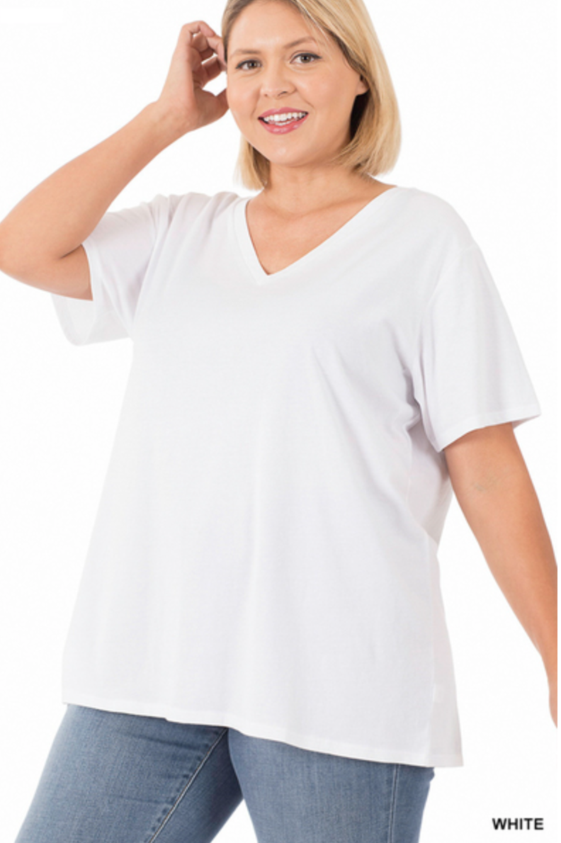 Emily V-Neck Tee - Curvy