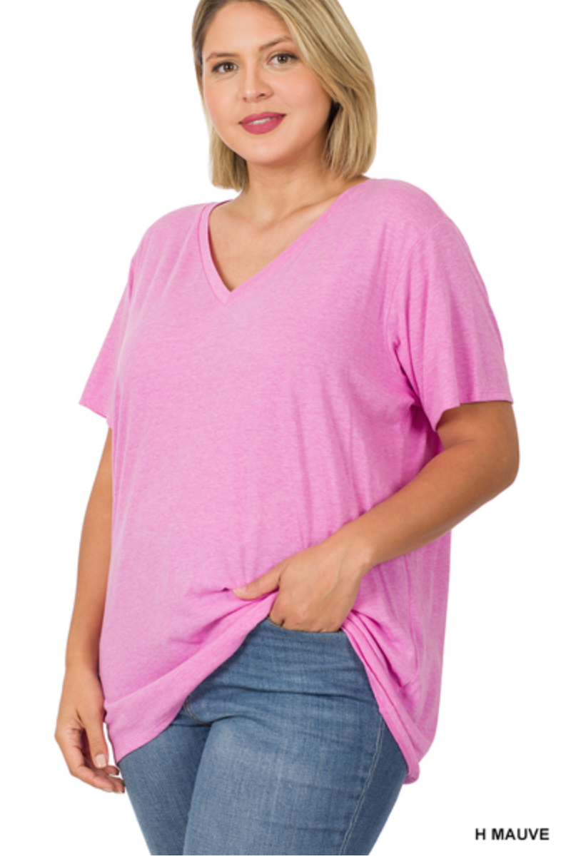 Emily V-Neck Tee - Curvy