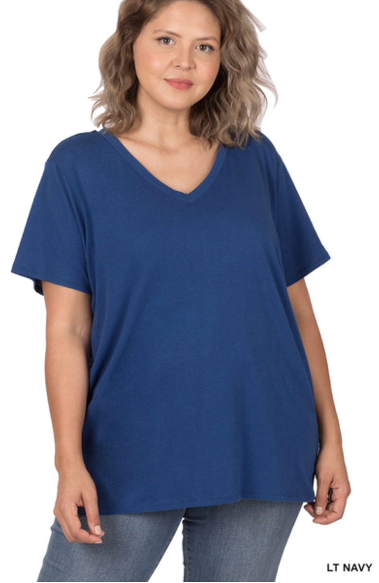 Emily V-Neck Tee - Curvy