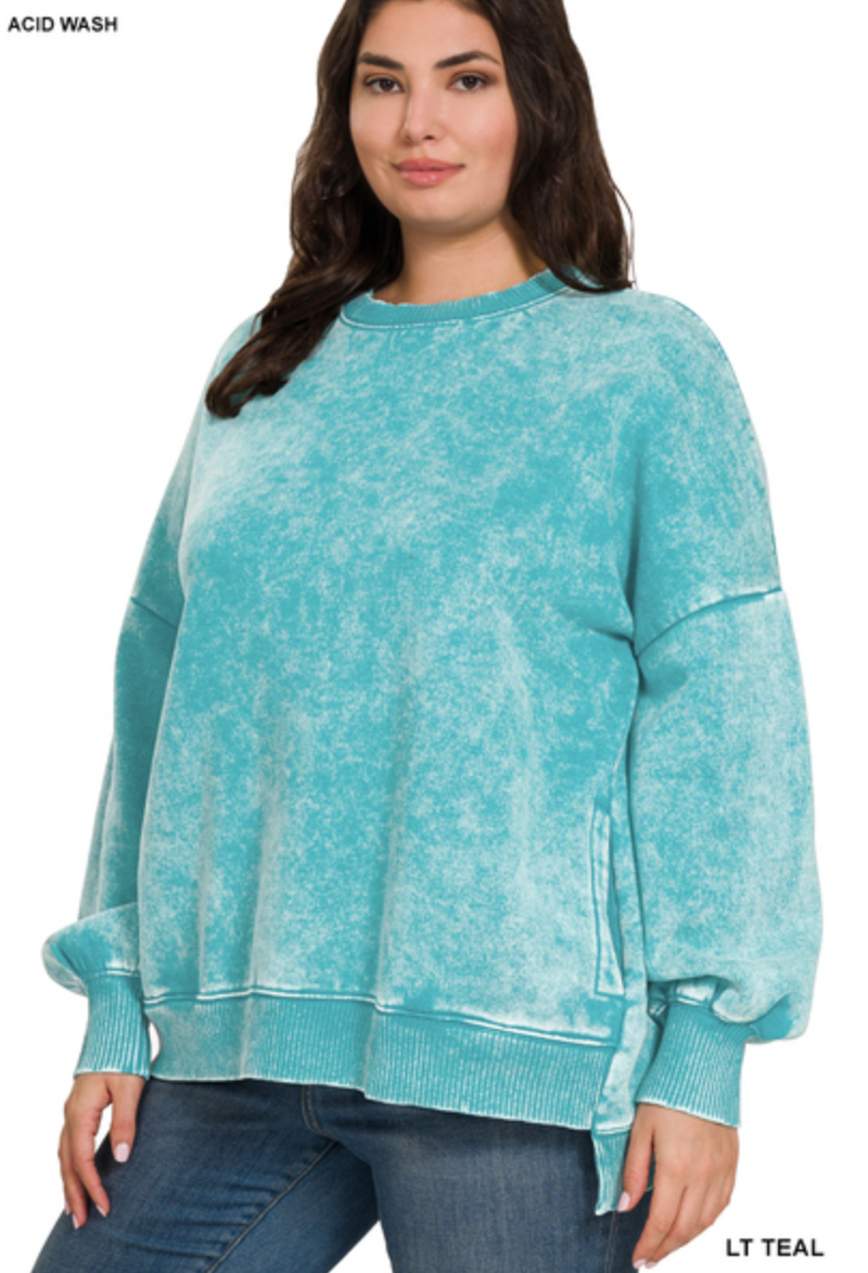 Cooper Acid Wash Pullover - Curvy