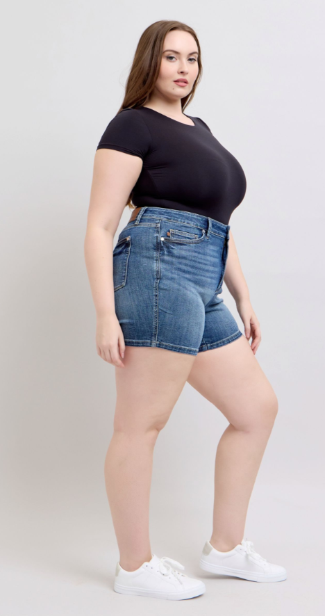 Laura Mid Rise Tummy Control Shorts - Curvy -