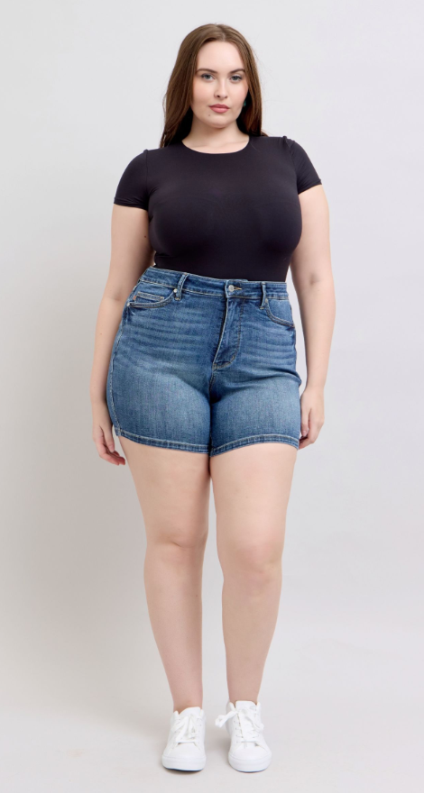 Laura Mid Rise Tummy Control Shorts - Curvy -