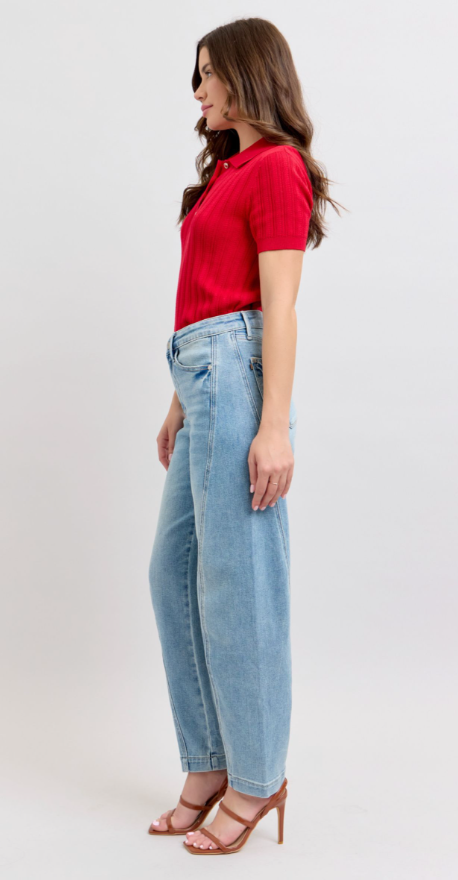 Lainey High Waist Barrel Leg Jean