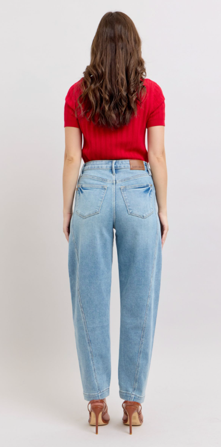 Lainey High Waist Barrel Leg Jean