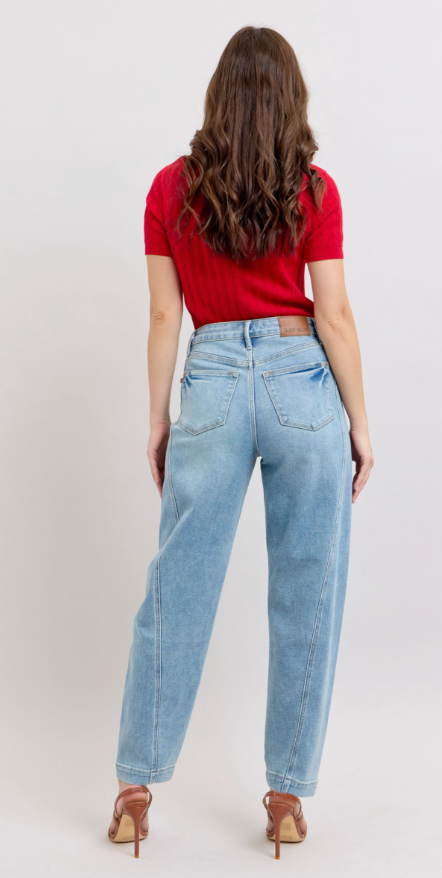 Lainey High Waist Barrel Leg Jean