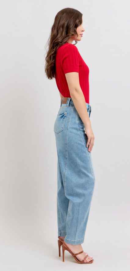 Lainey High Waist Barrel Leg Jean