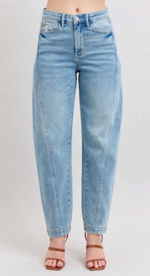 Lainey High Waist Barrel Leg Jean