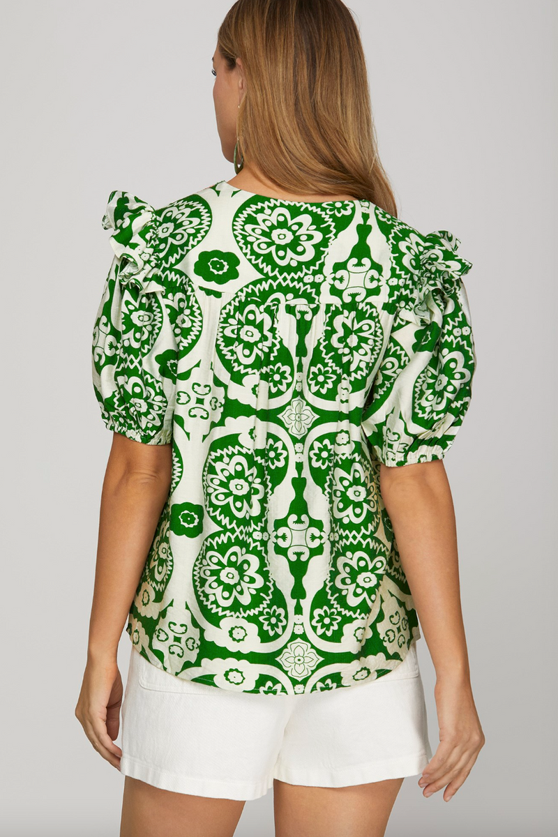 Eliza Woven V-Neck