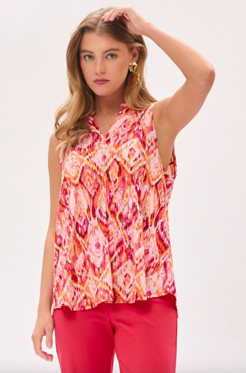 Rayne Mandarin Collar Tank - Curvy