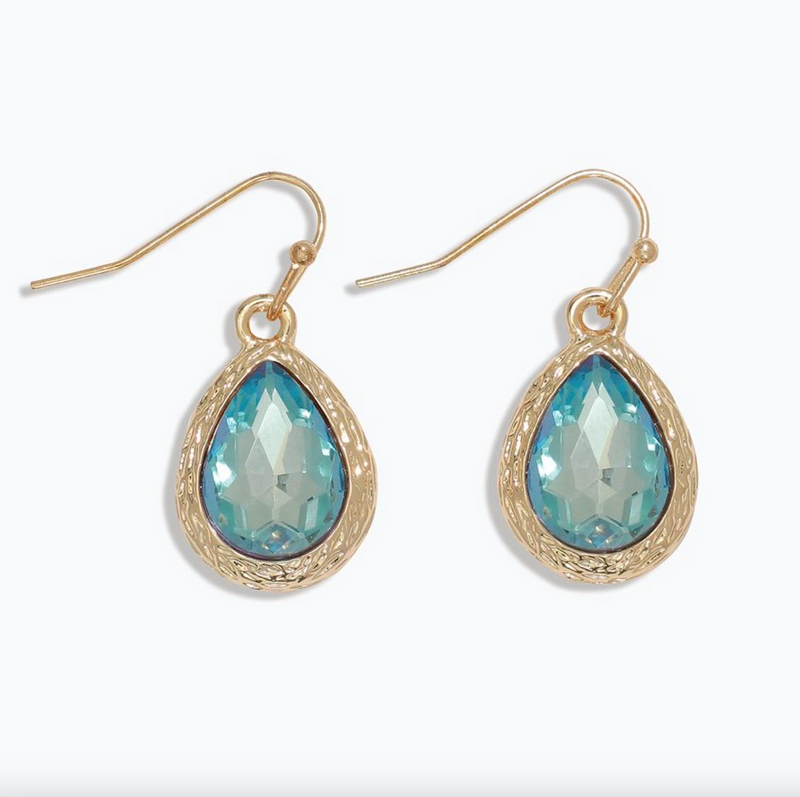 Faceted Aqua Teardrops