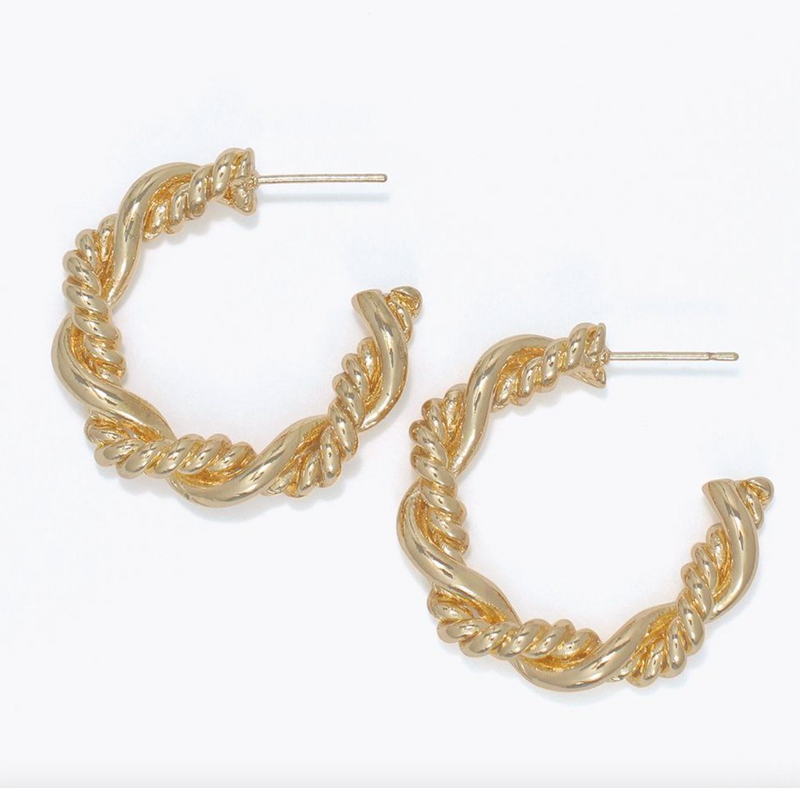 Gold Twist Hoops