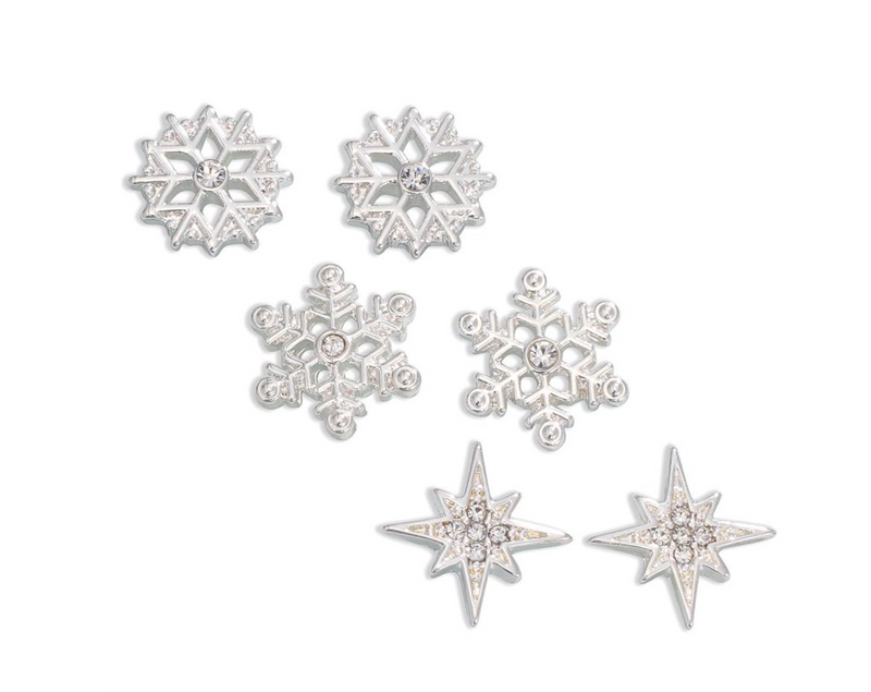 Silver Snowflake w/Crystal Trio