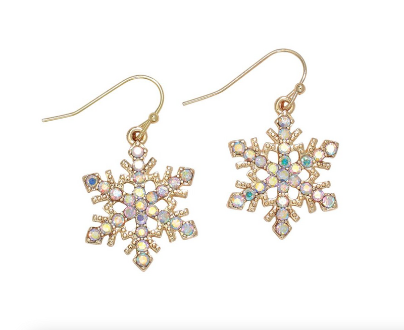 Gold Snowflakes w/Crystals