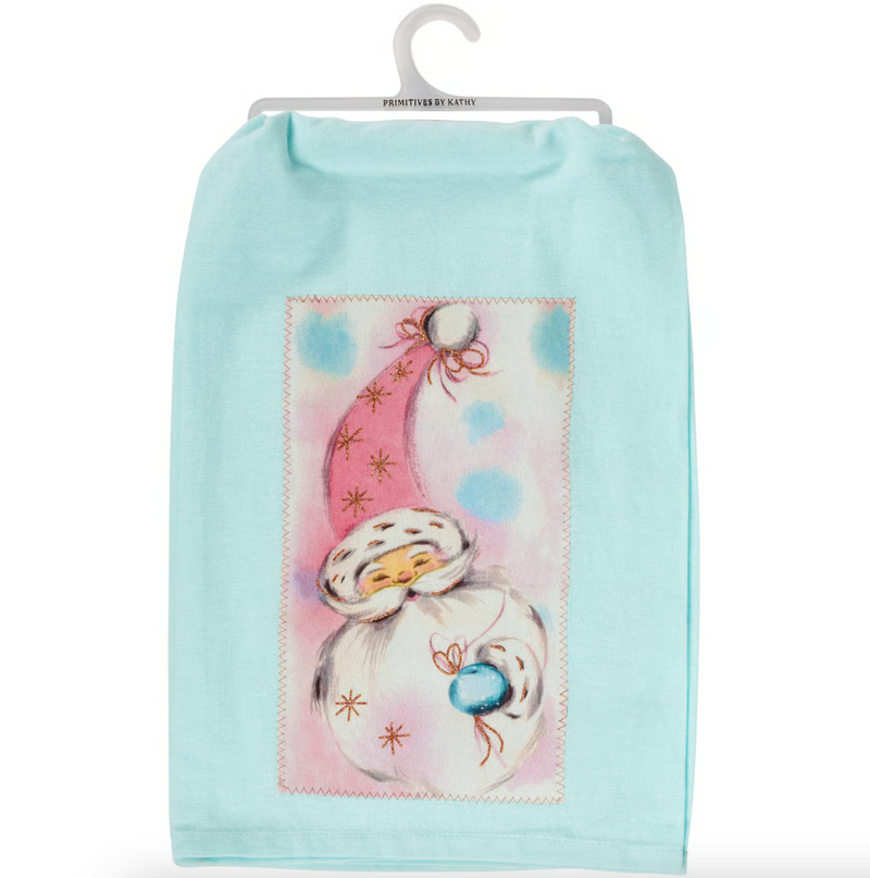 Pastel Santa Dish Towel