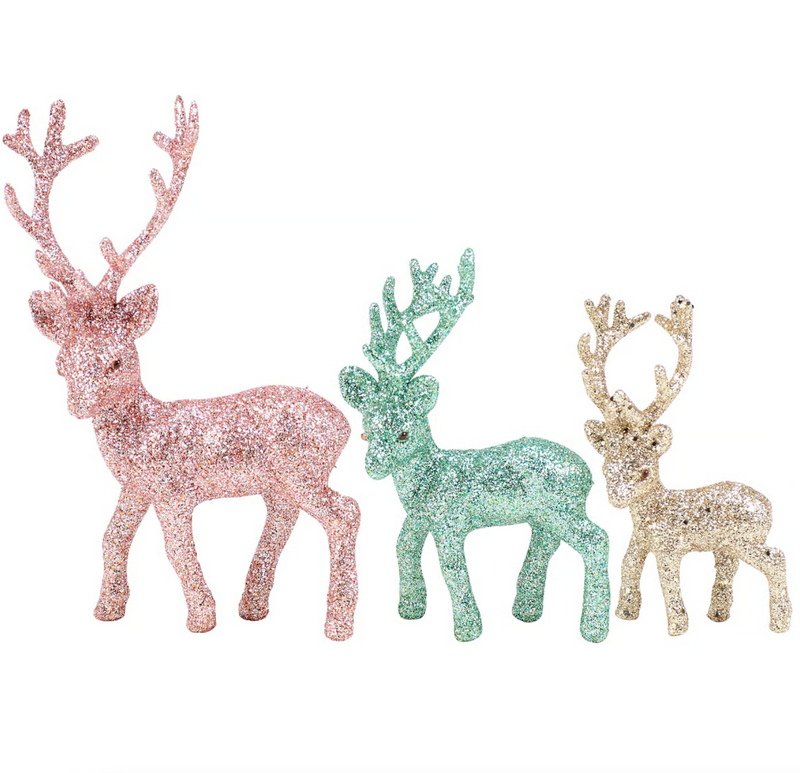 Pastel Glitter Deer Set
