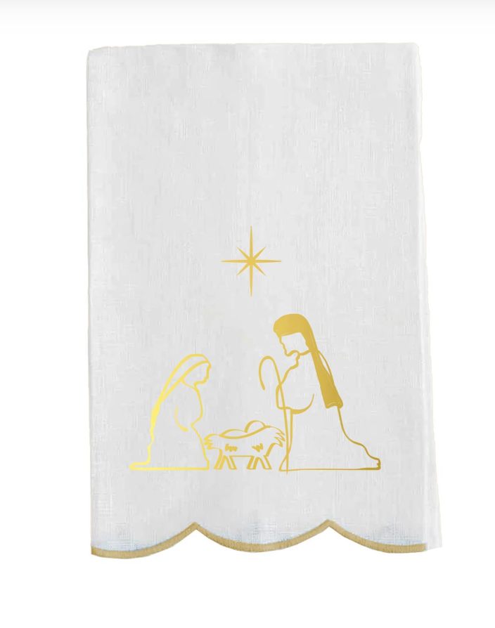 Golden Embroidered Tea Towel