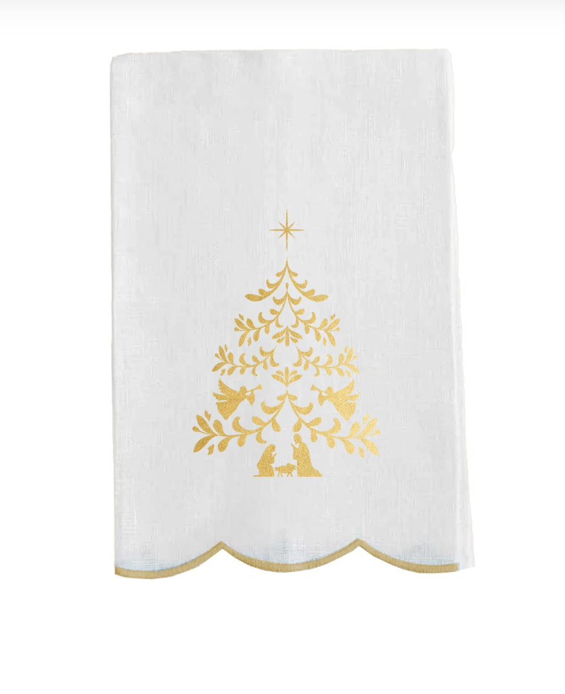 Golden Embroidered Tea Towel