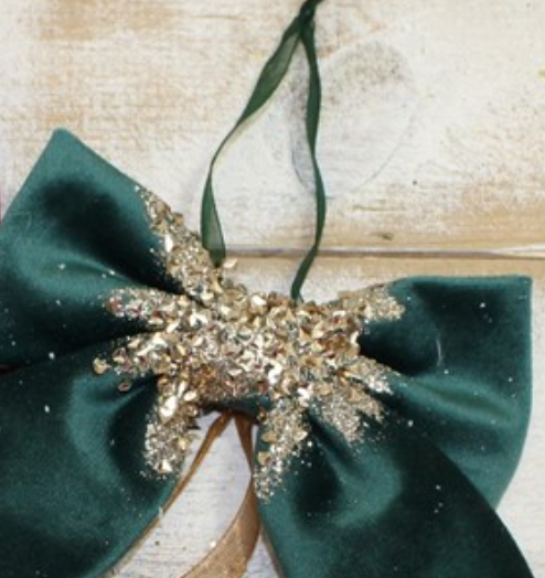 3.5" Sequined Velvet Bow