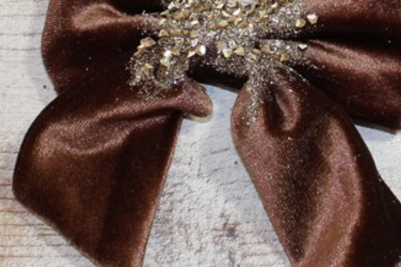 3.5" Sequined Velvet Bow