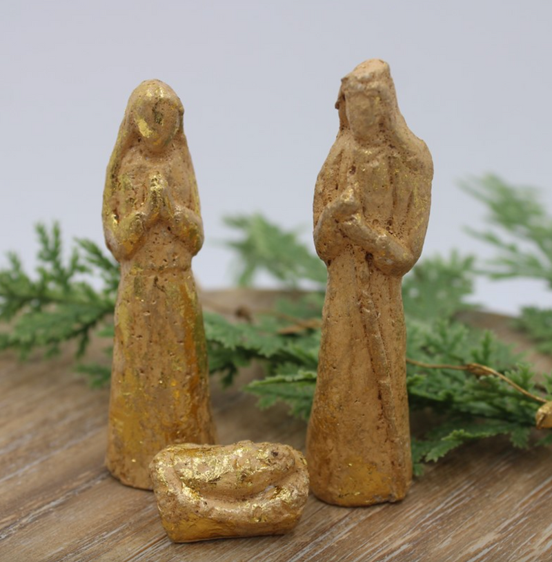 Mini Paper Holy Family Gold