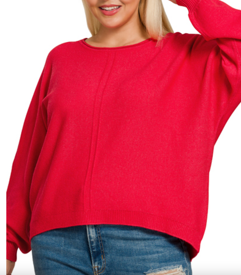 Jaci Front Seam Sweater - Curvy