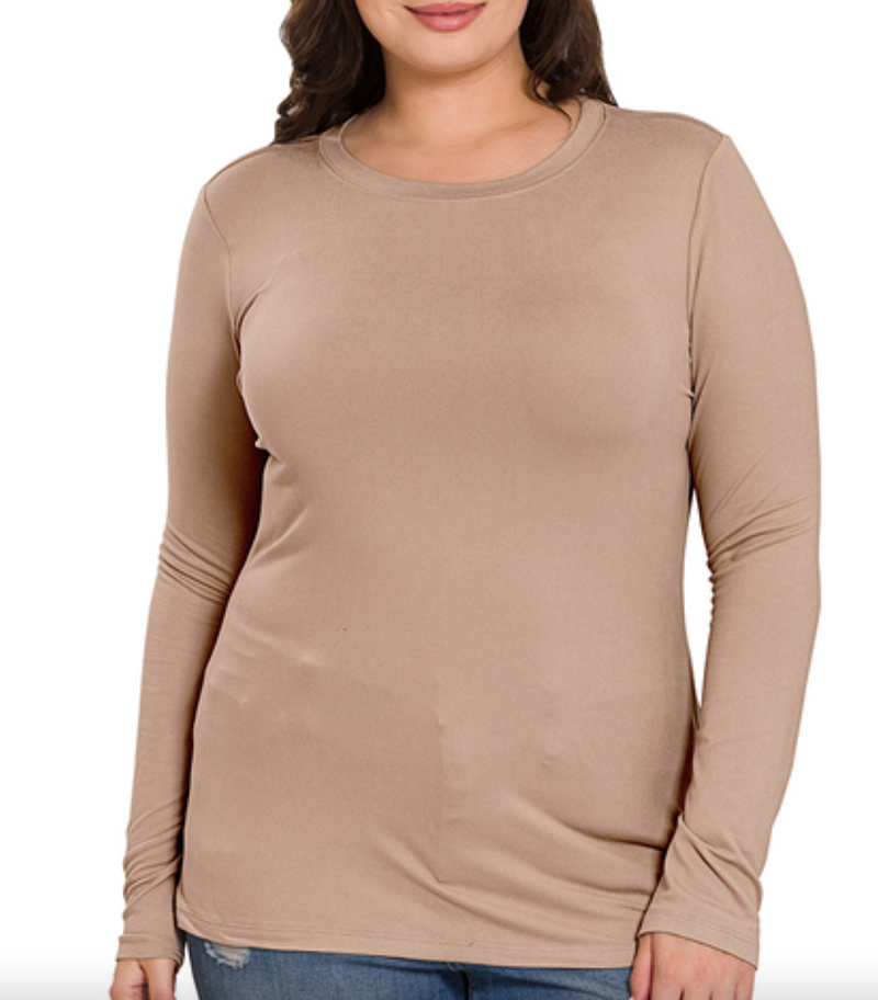 Eliana Long Sleeve Tee - Curvy