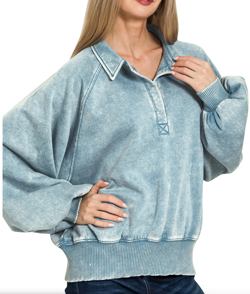 Zara Snap Collar Pullover