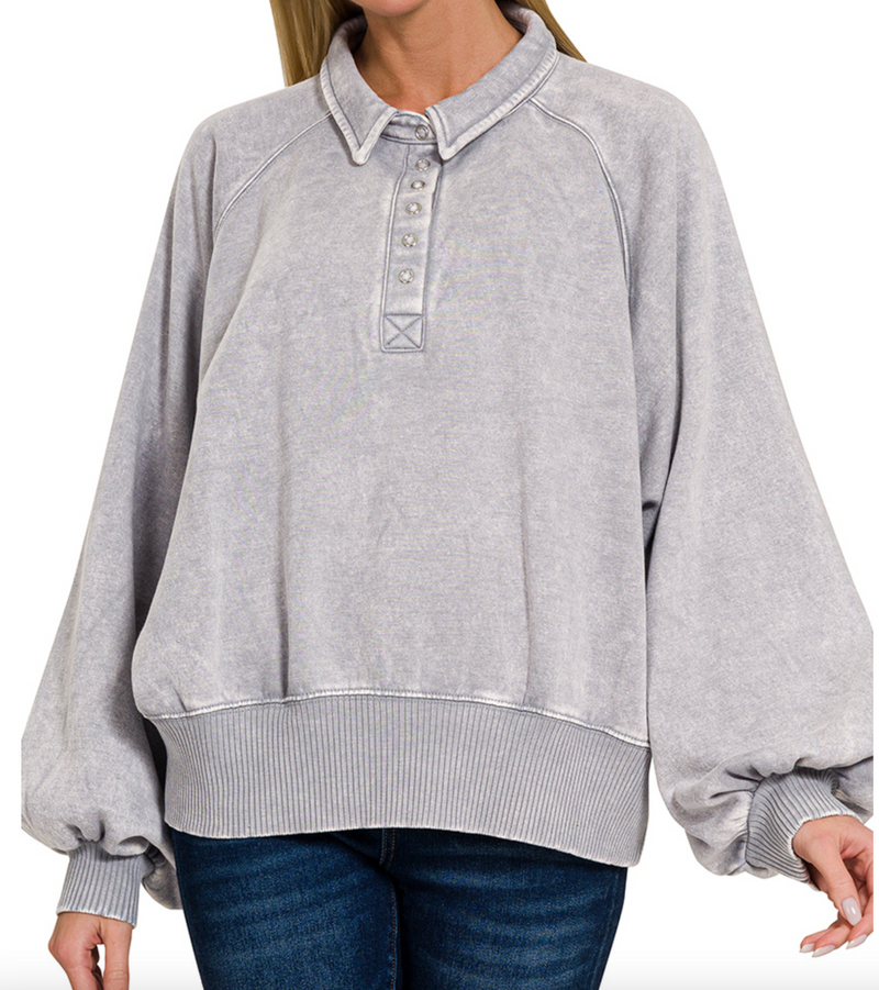 Zara Snap Collar Pullover