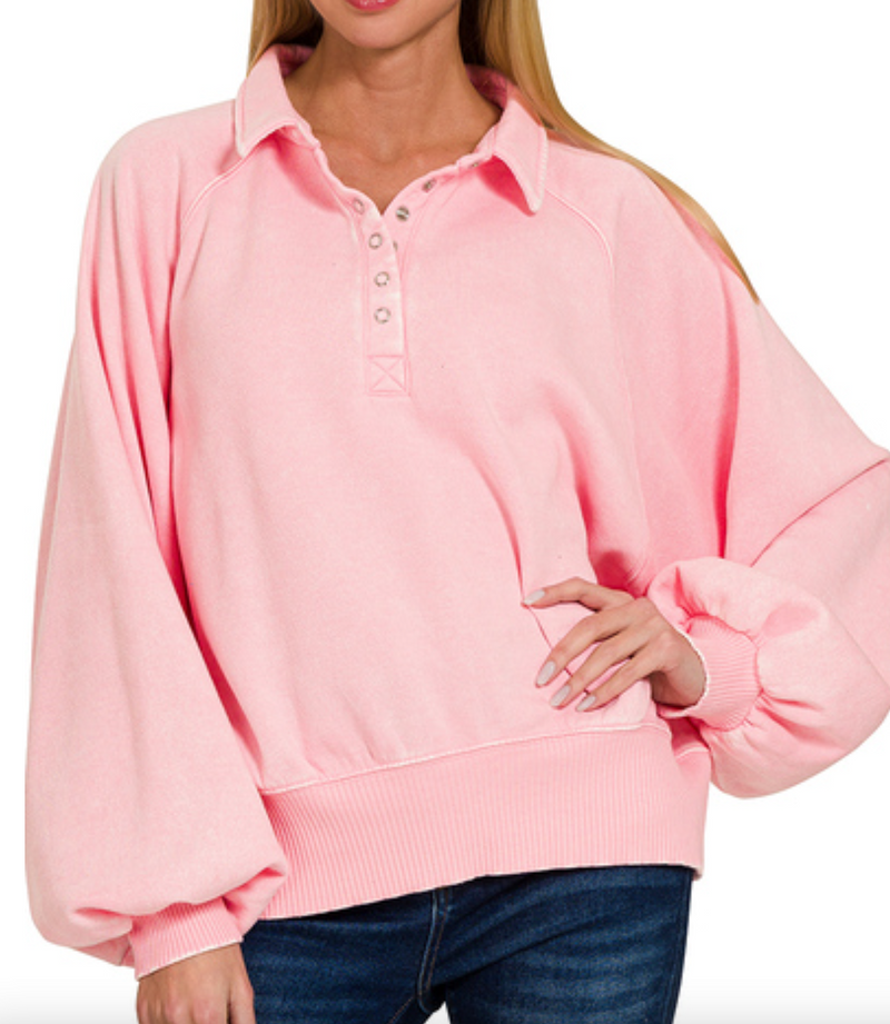 Zara Snap Collar Pullover