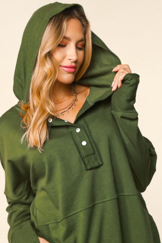 Olivia French Terry Hooded Top - Curvy