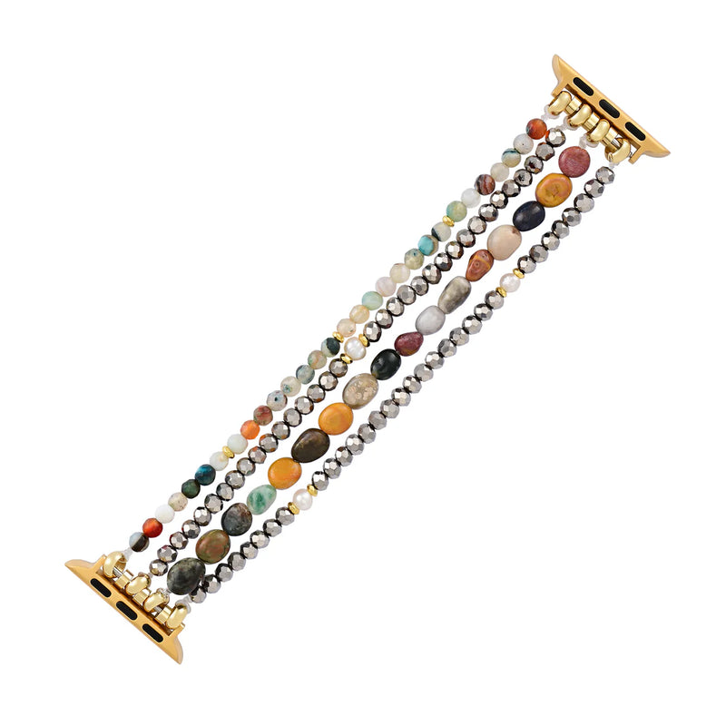 Agate Pearl Cascade Stretch Apple Watch Strap