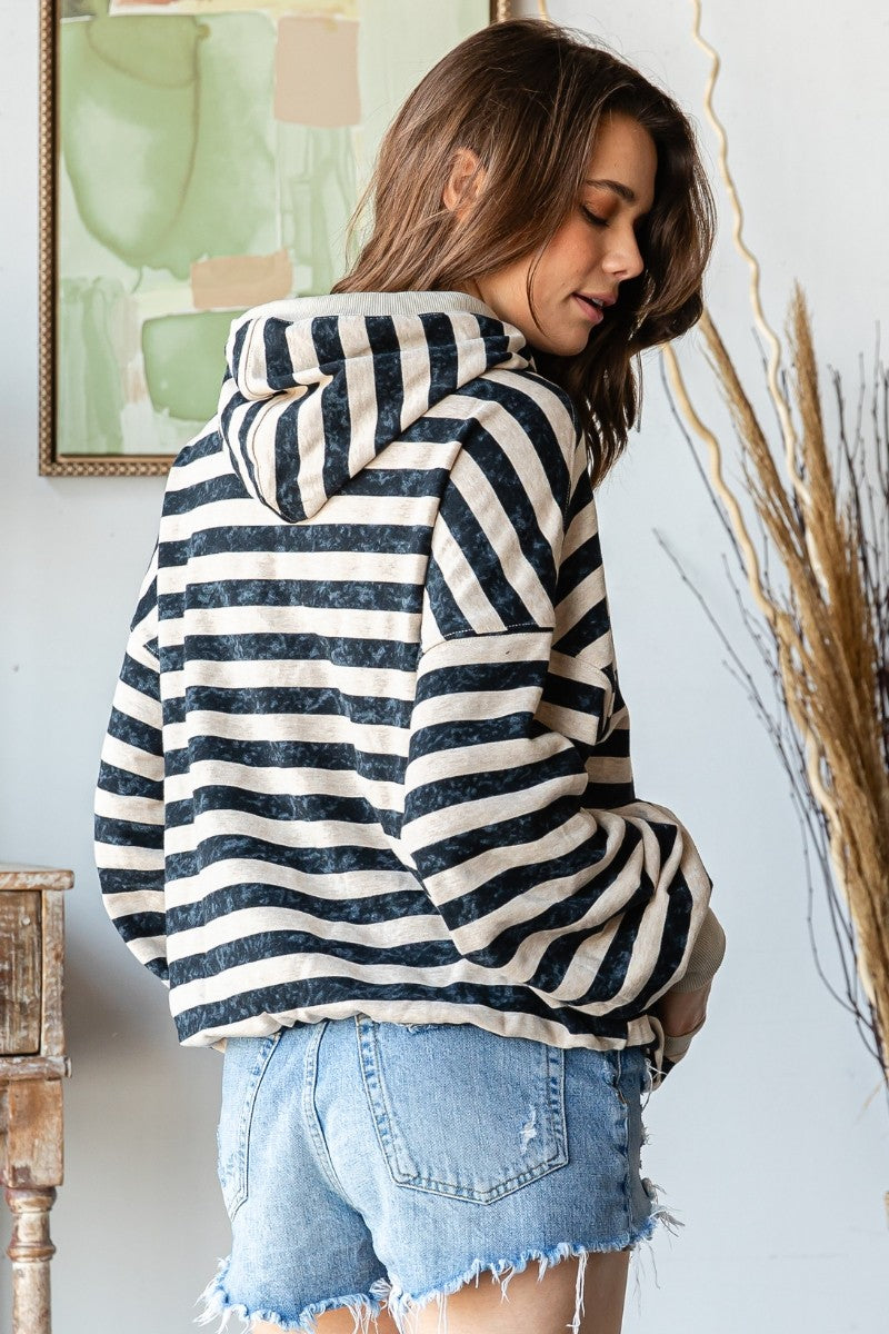 Brenna Striped Hoodie