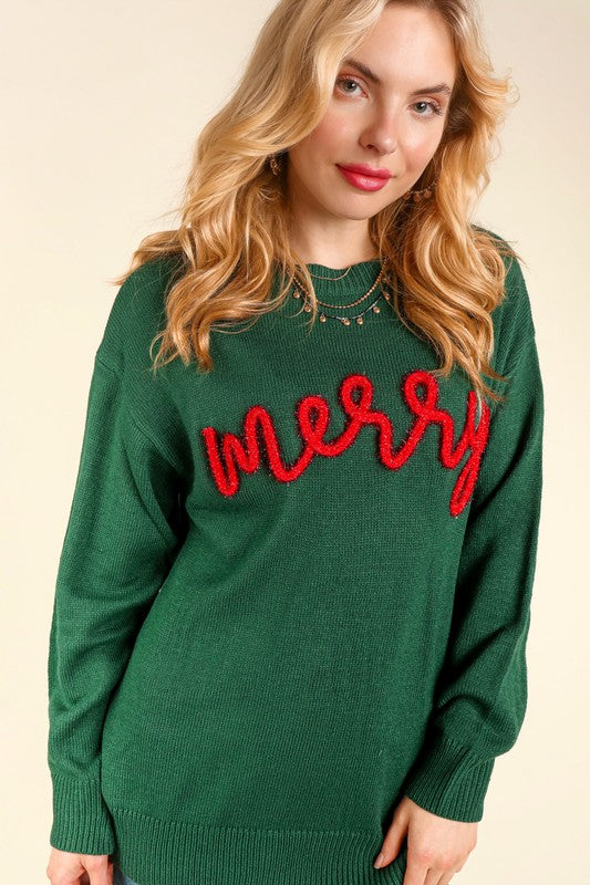 Merry Glitter Yarn Sweater - Curvy