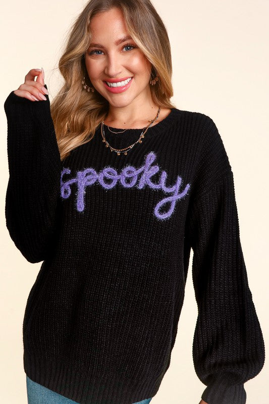 Spooky Glitter Yarn Sweater