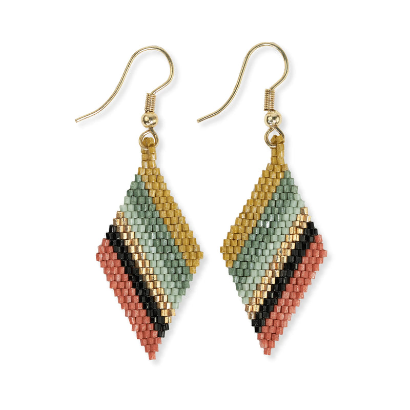 Zelda Angled Stripe Beaded Earrings