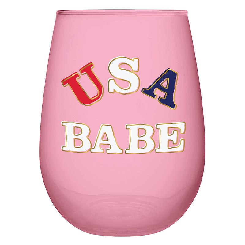 USA Babe Stemless Wine Glass *FINAL SALE*