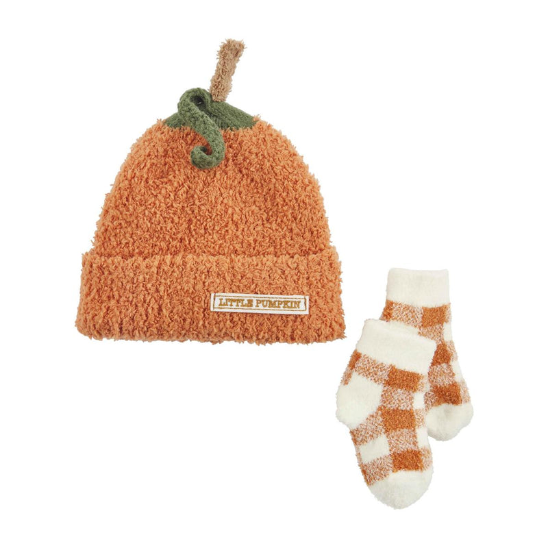 Chenille Pumpkin Hat/Sock Set