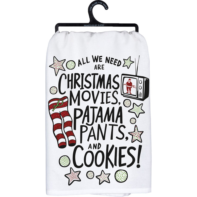 Christmas Movies & PJs Dish Towel