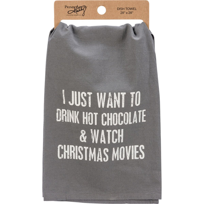 Hot Coco & Christmas Movies Dish Towel