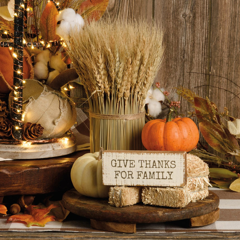 Give Thanks For Family Block Sign