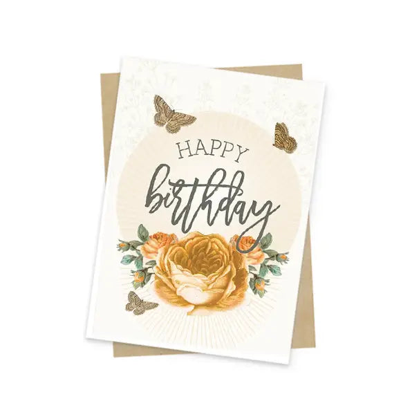 Happy Birthday (Roses) Mini Greeting Card