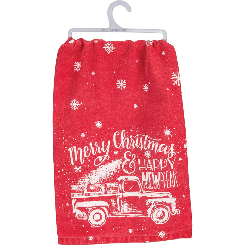 Merry Christmas & Happy New Year Dish Towel