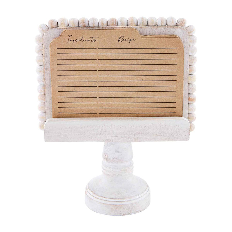 G - Beaded Recipe Card Holder Set (White) *FINAL SALE*