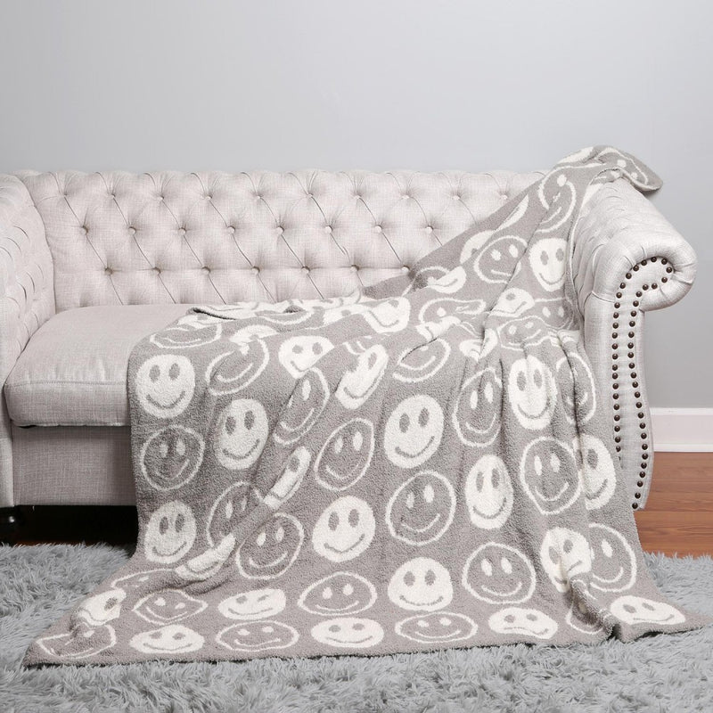 Super-Soft Smiley Knit Blanket